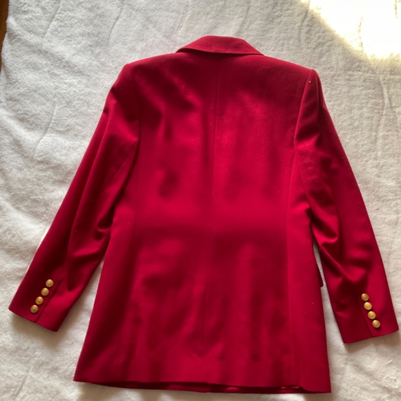 Talbots bright red wool jacket medium - Picture 3 of 16